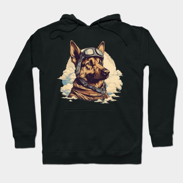 Aviator dog Hoodie by GreenMary Design